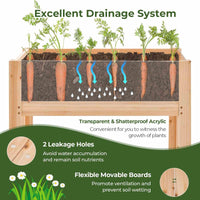 Wooden Raised Garden Bed 75cm x 46cm x 61cm Elevated Wood Planter Box with Legs