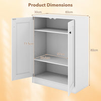Bathroom Floor Storage Cabinet with Doors and Adjustable Shelves