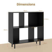 Open Shelf Bookcase Minimalist Cube Bookshelf Freestanding Book Display Rack