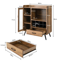 Giantex Wine Cabinet, Buffet Sideboard with Removable Wine Rack, Drawer, Shelves