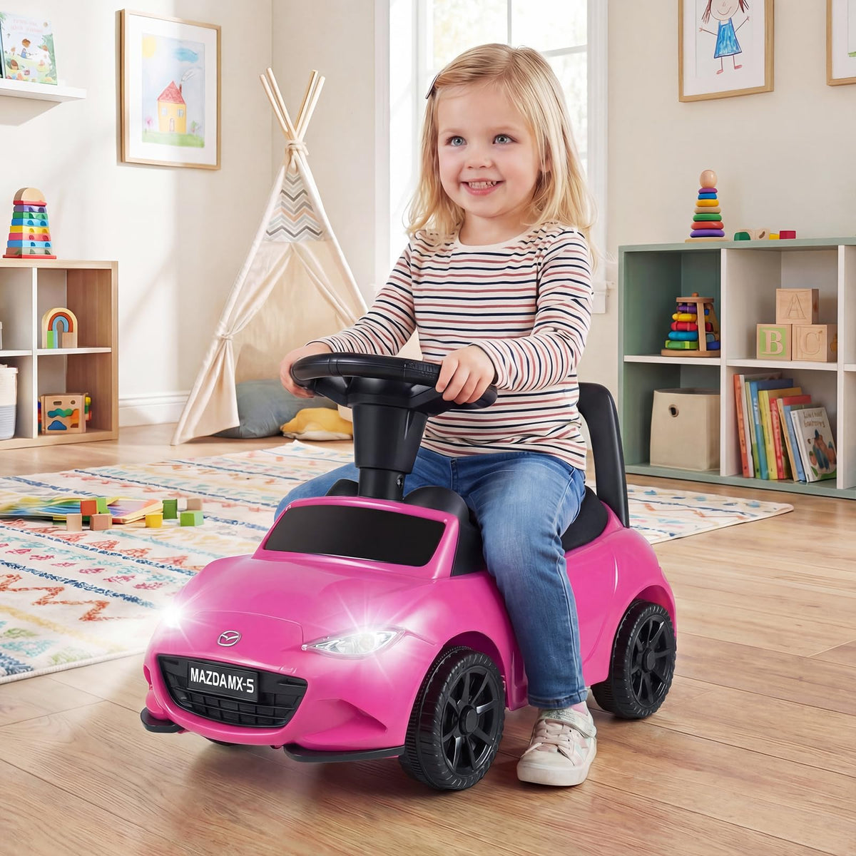 Toddler Ride on Toy, Foot to Floor Kid Sliding Car with Under-Seat Storage