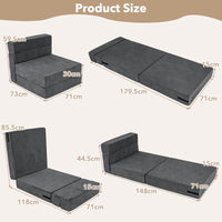 4-in-1 Folding Sofa Bed with Corduroy Cover for Adults