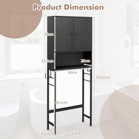 ver The Toilet Storage Cabinet, Free Standing Toilet Rack w/ 2 Doors
