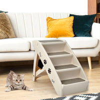 4 Steps Folding Dog Ramp Stairs, Portable Pet Climbing Ladder
