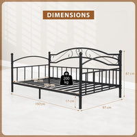 Giantex Metal Daybed Frame, 190 x 90 cm Sofa Bed with Classic Headboard