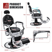 Vintage Barber Chair with Hydraulic Pump & Adjustable Height