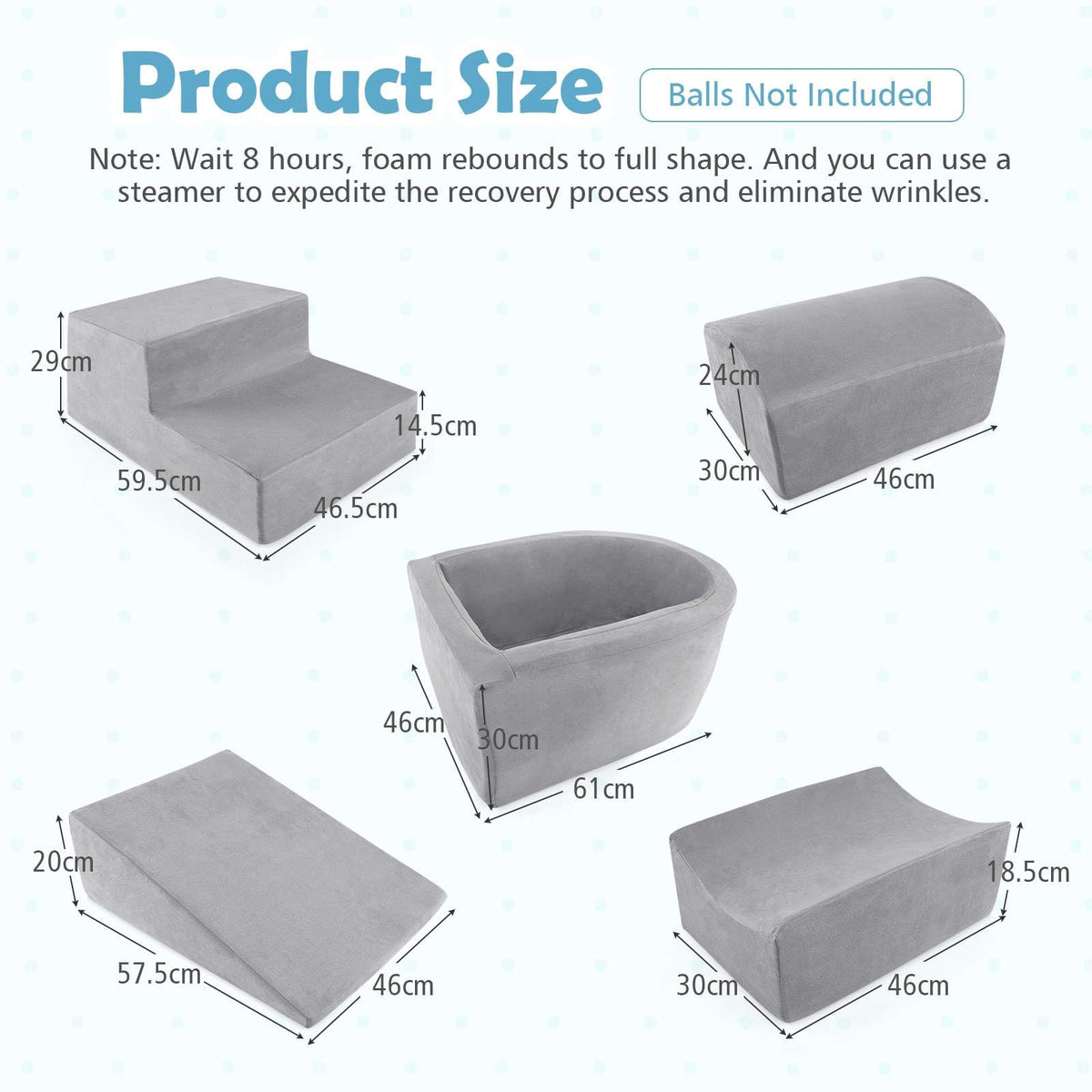 5-Piece Kids Climb and Crawl Soft Playset with Machine-Washable Covers