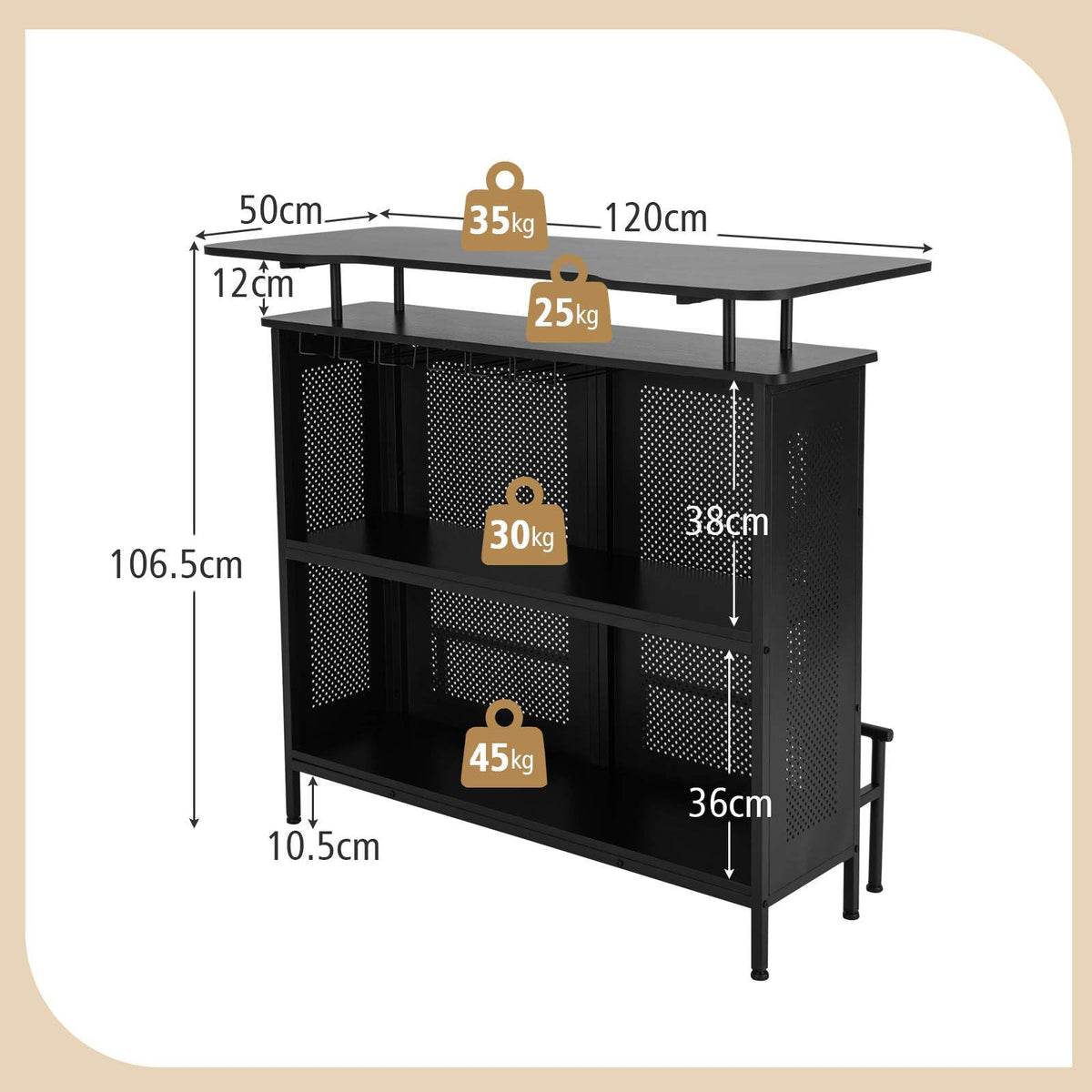 Giantex 4-Tier Home Bar Unit, Home Bar Cabinet