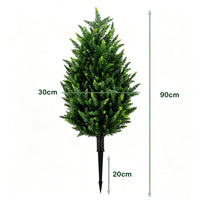 Giantex 2 Pack Artificial Cypress Topiary Trees 90cm Faux Cone Bushes