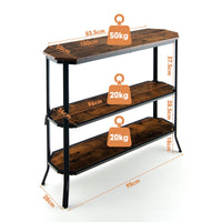 Giantex Industrial Console Table, 3-Tier Display Storage Table for Hallway