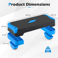 3-in-1 Aerobic Step Platform Set with 2 Stackable Risers