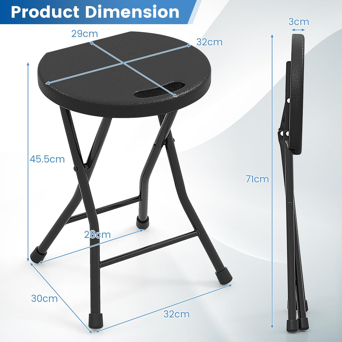 Giantex Set of 2/4 Outdoor Folding Stool