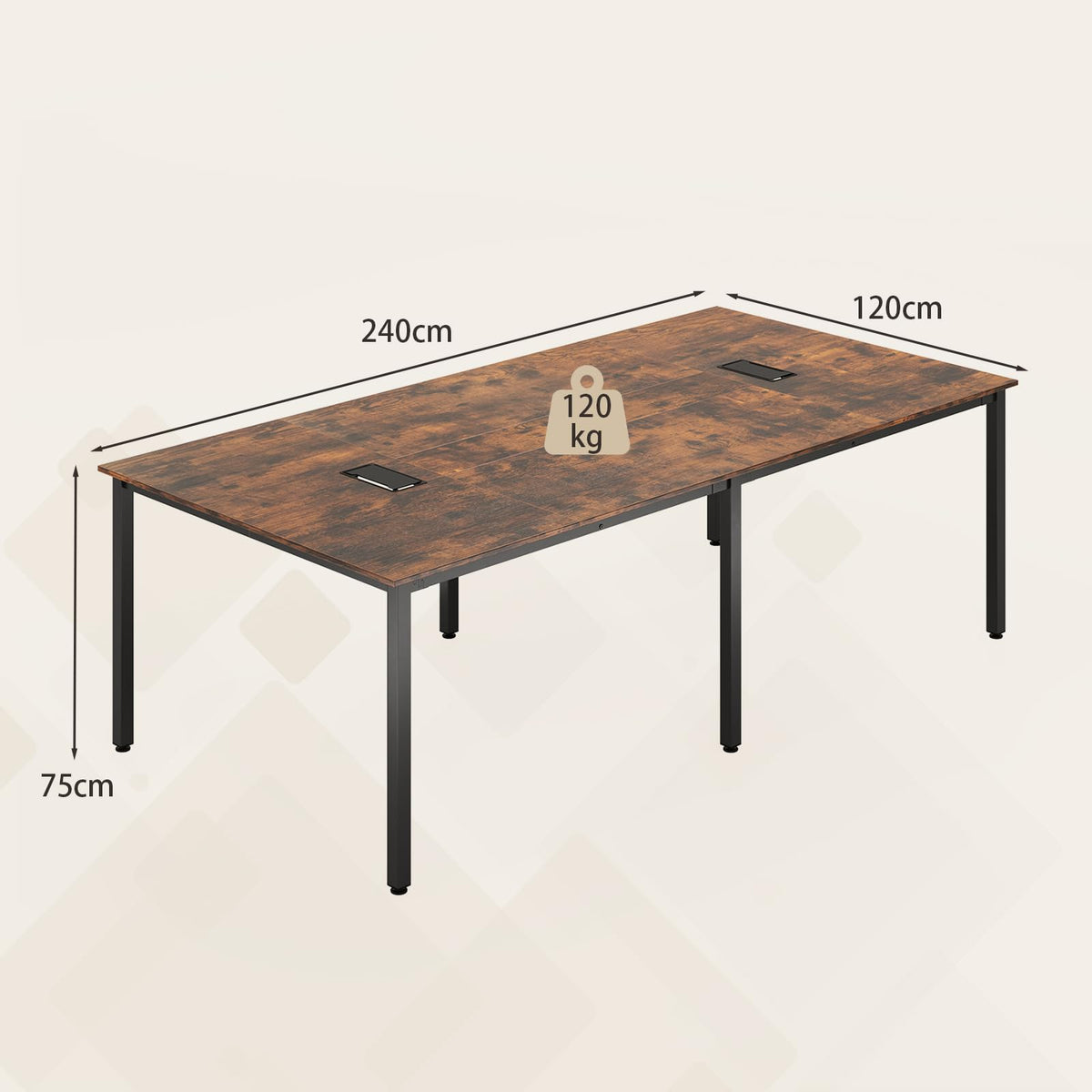 240 x 120cm Large Meeting Table Seats up to 10 People