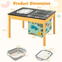 4-in-1 Kids Sand Water Activity Table with Foldable Storage Bin and Cloth Storage Bag