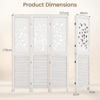 Giantex 170 cm Folding Room Divider, 3 Panel Wooden Privacy Screen