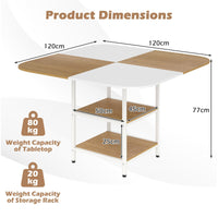 Giantex 120 CM Square Dining Table for 4, Elegant Kitchen Dinette Table