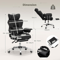 Executive Desk Chair w/Retractable Footrest