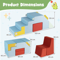 Kids Climb & Crawl Playset, Toddler Climber with Slide & Stairs, Soft Foam Blocks