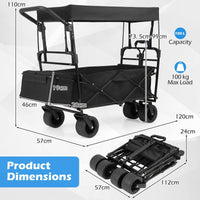 Collapsible Wagon with Removable Canopy and Adjustable Handles