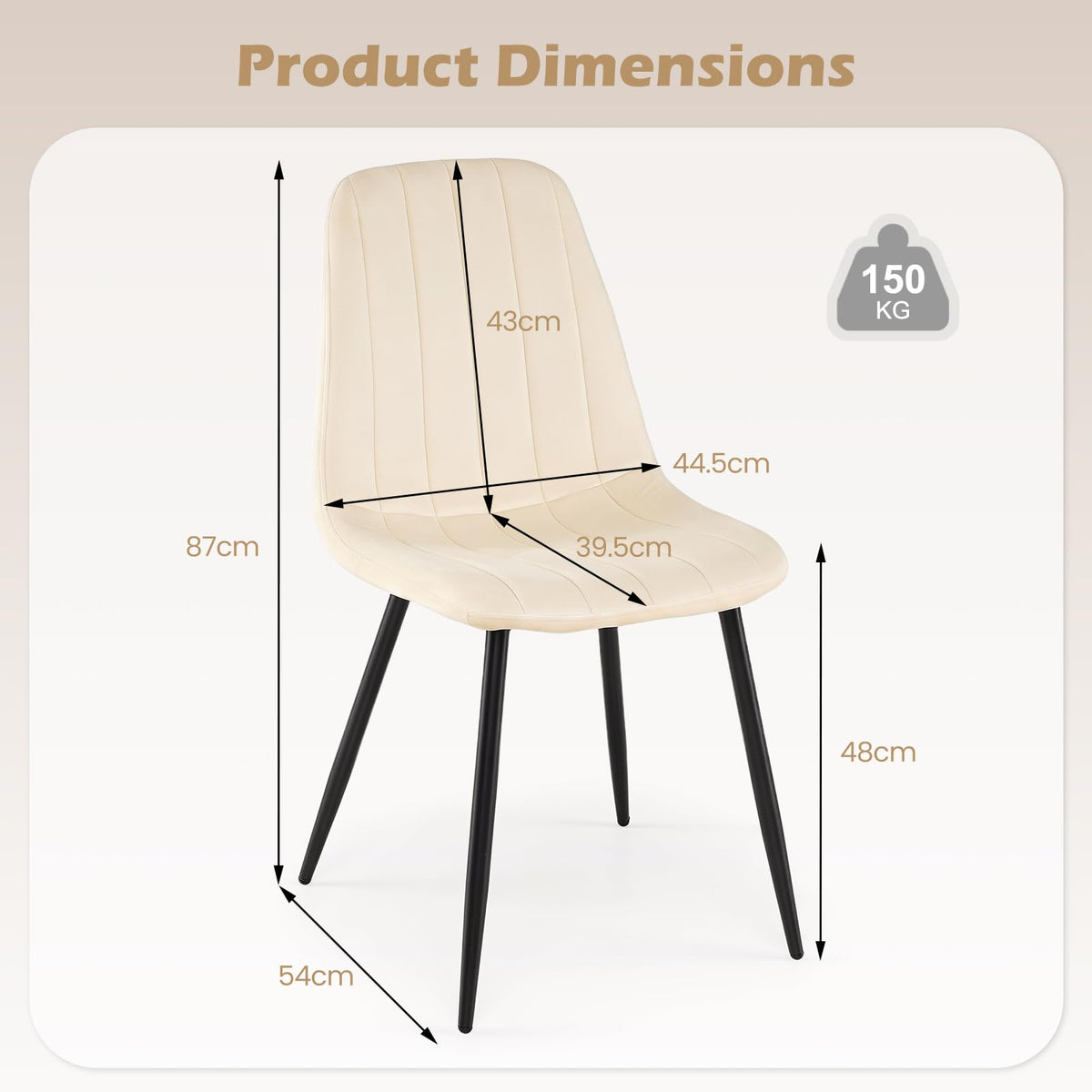 Giantex Dining Chairs Set of 4, Upholstered Fabric Kitchen Chairs