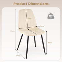 Giantex Dining Chairs Set of 4, Upholstered Fabric Kitchen Chairs