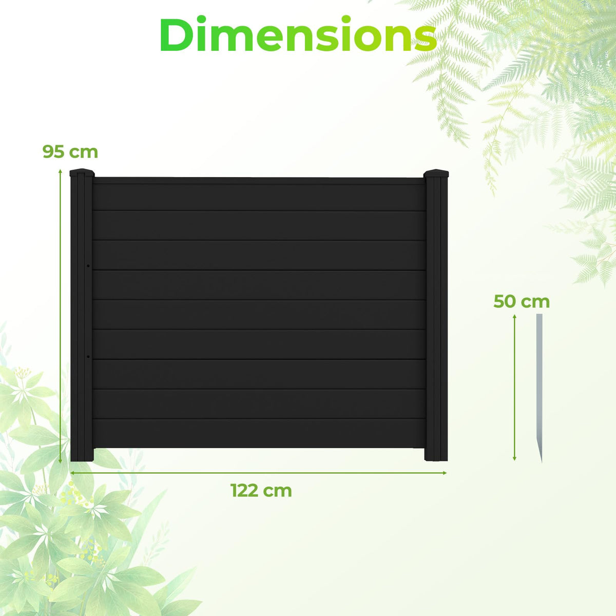 3-Panel AC Fence with Metal Stakes No Dig Enclosure for Patio
