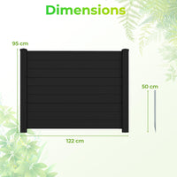 3-Panel AC Fence with Metal Stakes No Dig Enclosure for Patio
