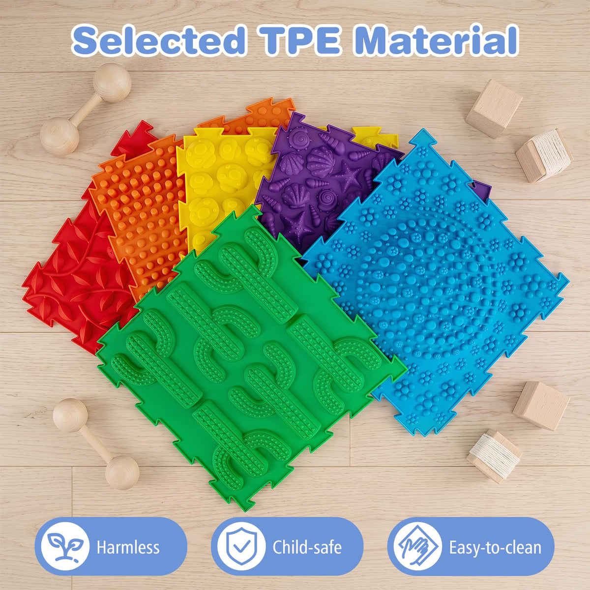 6 PCS Sensory Mats for Kids with Rich Colors for Children Aged 3+ Years Old