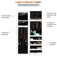 Giantex Jewelry Storage Armoire, Jewelry Armoire Organizer w/ Full Length Mirror, Wall Door Mounted Mirror Jewelry Cabinet