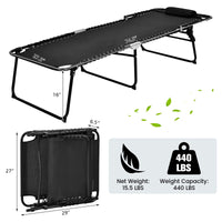 Patio Folding Chaise Lounge with 4-Level Backrest & Detachable Headrest Outdoor（70cm）