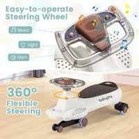 Wiggle Car with Hauling Rope, Ride on Car with Under-Seat Storage