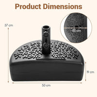 25kgHalf Round Patio Umbrella Base,Water&Sand Fillable Heavy Duty Patio Umbrella Stand