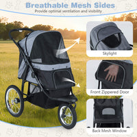 3-Wheel Pet Stroller for Small and Medium Dogs Foldable Cat Stroller Jogger