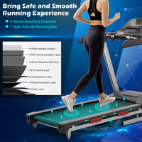 4.75HP Folding Treadmill with 15% Auto Incline for Home & Gym