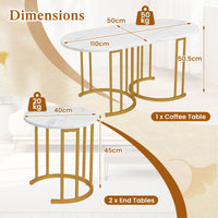 Nesting Coffee Table Set of 3, Stacking Side Tables