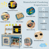 2-In-1 Outdoor Kids Play Kitchen and Grocery Store for 3-8 Years Old Toddlers