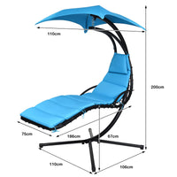 Hanging Lounger Chair with Canopy & Cushion Built-in Pillow
