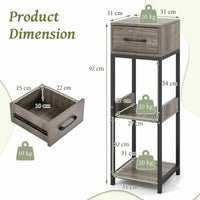 3 Tier Indoor Tall Plant Stand, Metal Plant Table with Drawer, Anti-Tipping Devices