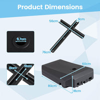 Cantilever Umbrella Base w/Wheels&Cross Base, 75 KG Water&Sand Fillable Umbrella Stand