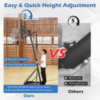 Portable Basketball Hoop, 1.5-3.05m Height Adjustable Basketball Goal System w/ 112 cm Shatterproof Backboard