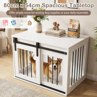 Dog Crate Furniture, 80 cm Heavy Duty Dog Kennel with Sliding Barn Door