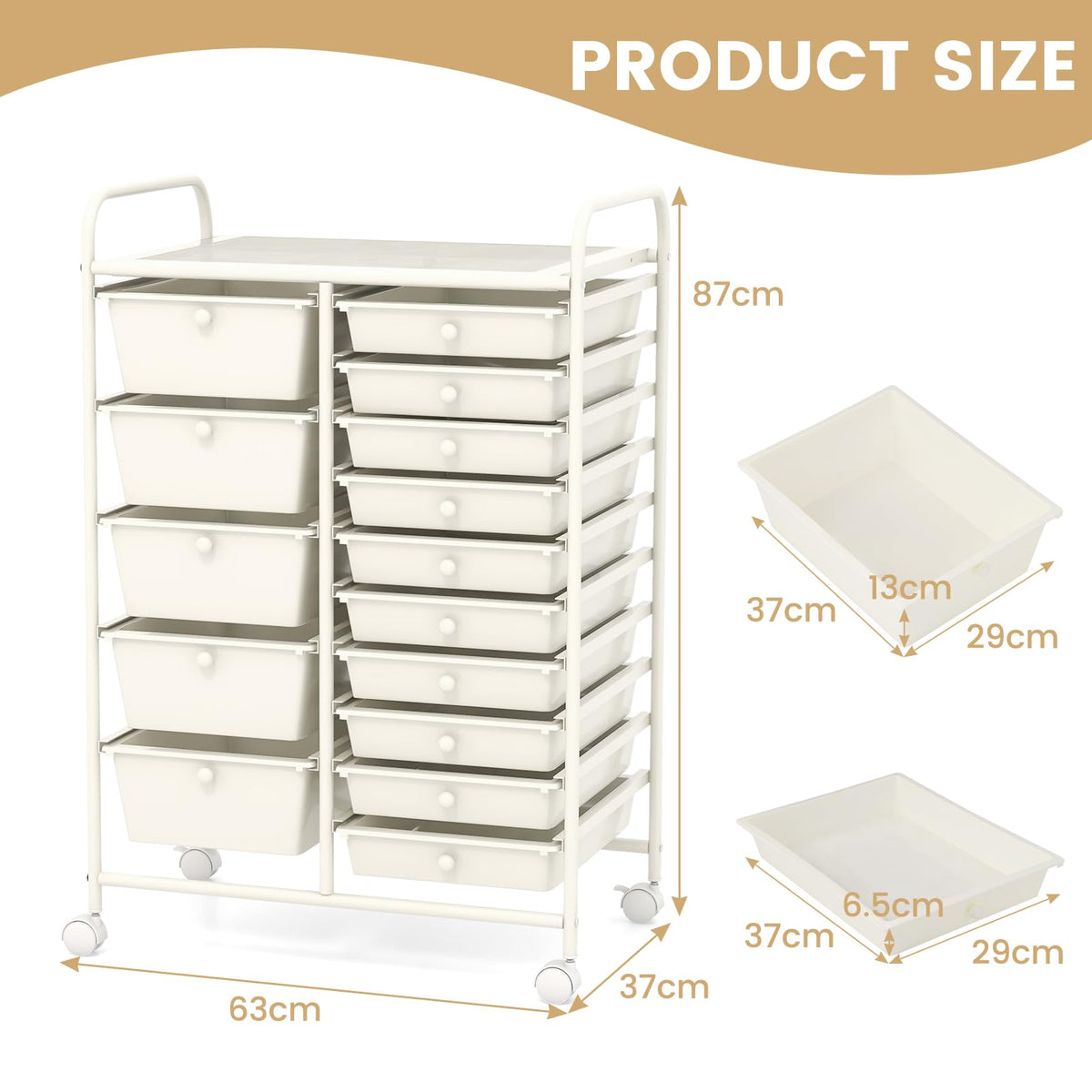 Giantex 15-Drawer Rolling Storage Cart