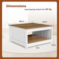 Square Cocktail Table with Storage Shelf