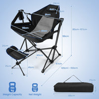 Hammock Camping Chair, Folding Camping Swinging Chair w/Retractable Footrest