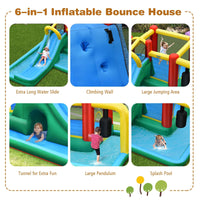 Inflatable Water Slide, 6-in-1 Kids Water Slide Jumping Bounce House