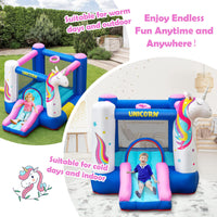 Inflatable Bounce House, 3 in 1 Jumping Castle for Kids Indoor Outdoor Party w/Jumping Area (with Blower)