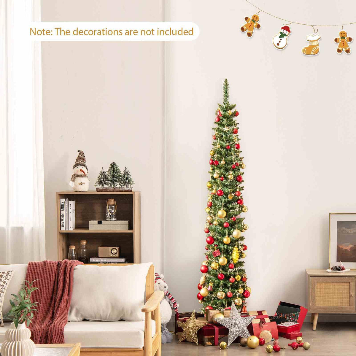 Artificial Christmas Tree with Branch Tips and Warm LED Lights