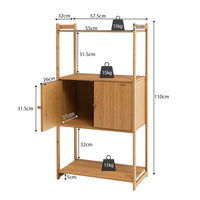 Bamboo Storage Cabinet with 3 Shelves for Bathroom