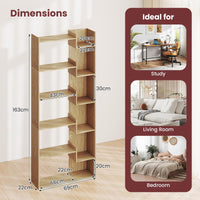 Giantex 6-Tier Bookshelf, Wooden Bookcase with 2 Anti-Tipping Kits