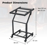 2 Layer Professional Audio Rack Mount with Lockable Wheels